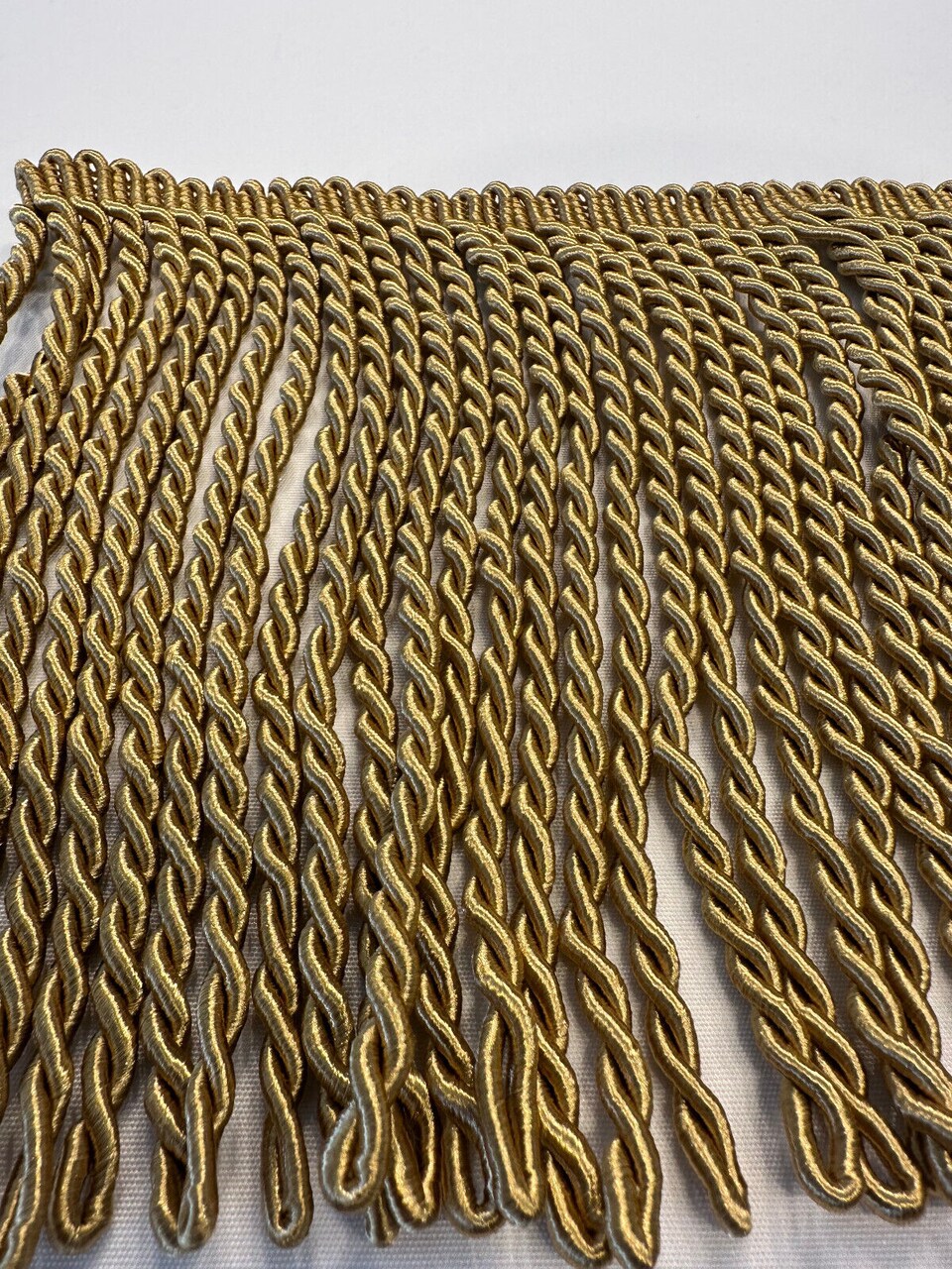 1 Yard Dark Antique Gold Bullion Fringe Trim for Upholstery and Drapery 9 Inch Long